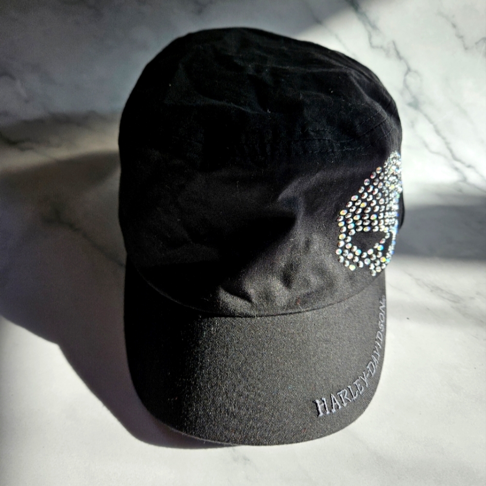 Harley-Davidson Black Cap with Rhinestone Skull